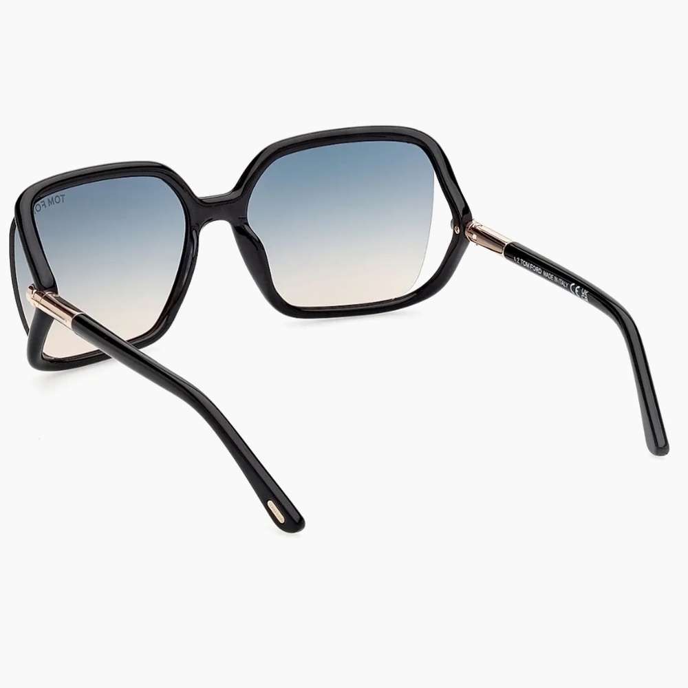 Tom Ford Solange 2 Black and Gold Sunglasses With Blue Tinted Lenses - Picture 7 of 8